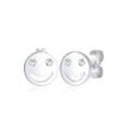 Paar Ohrstecker ELLI "mit Smiling Face Kristalle 925 Silber", silber (silber, weiß), Ohrringe, Damen, OneSize,mit Steinen, Silber 925 (Sterlingsilber)