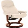 Relaxsessel STRESSLESS "Garda", beige (cream batick), B:76cm H:100cm T:71cm, Sessel, mit Classic Base, Größe M, Gestell Braun