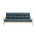 Schlafsofa KARUP DESIGN "KNOB", blau (petrol blau), B:205cm H:79cm T:95cm, Matratzenmaterialzusammensetzung: Futonmatratze mit Knopfheftung, Höhe 14 cm, aus recyceleten Mischfasern mit einem Kern aus 4 cm Schaumstoff. Matratzenfüllung: Baumwoll-Mix-Füllung 90-95% Baumwolle und 5-10% Polyester. Bezug: 80% Baumwolle, 20% Polyester, Sofas, mit Futonmatratze, verschiedene Farben, FSC-zertifiziert, Kie