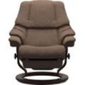 Relaxsessel STRESSLESS "Reno", braun (schwarz beige q2 faron), B:79cm H:98cm T:78cm, Leder BATICK: BATICK ist ein leicht korrigiertes, durchgefärbtes und genarbtes Möbelleder, bei dem die meisten Unebenheiten und Spuren in der Regel entfernt wurden., Leder PALOMA: PALOMA ist ein durchgefärbtes Semianilin-Möbelleder mit natürlicher Narbung., ROHLEDER Stoff Q2 FARON: Ein fester zuverlässiger Bouclu0