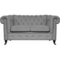 Chesterfield-Sofa HOME AFFAIRE "Aarburg" Sofas Gr. B/H/T: 148cm x 77cm x 87cm, Struktur, silberfarben (silber) aufwändige Knopfheftung und Ziernägel im Chesterfield-Design