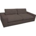 Big-Sofa ALINA "Sandy", braun (braun eqe 4), B:266cm H:84cm T:123cm, Chenille (100% Polyester), Sofas, in Cord, mit losen Sitz und Rückenkissen