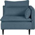 Sofa-Eckelement ANDAS "ALVIK", blau, B:90cm H:88cm T:90cm, 100% Polyester, Polsterelemente, Modul- zum eigenen Zusammenstellen; links, rechts wählbar