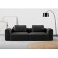 2,5-Sitzer RAUM.ID "Cushid" Sofas Gr. B/H/T: 268cm x 62cm x 109cm, Feincord, grau (anthrazit) Modulsofa, bestehend aus 2 Teilen, Breite 268 cm