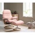 Fußhocker STRESSLESS "Sunrise", pink (light pink q2 faron), B:57cm H:42cm T:40cm, Leder BATICK: BATICK ist ein leicht korrigiertes, durchgefärbtes und genarbtes Möbelleder, bei dem die meisten Unebenheiten und Spuren in der Regel entfernt wurden., Leder PALOMA: PALOMA ist ein durchgefärbtes Semianilin-Möbelleder mit natürlicher Narbung., ROHLEDER Stoff Q2 FARON: Ein fester zuverlässiger Bouclu00e9