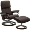 Relaxsessel STRESSLESS "Admiral", braun (braun batick), B:93cm H:103cm T:79cm, Leder BATICK: BATICK ist ein leicht korrigiertes, durchgefärbtes und genarbtes Möbelleder, bei dem die meisten Unebenheiten und Spuren in der Regel entfernt wurden., Sessel, mit Signature Base, Größe M & L, Gestell Braun