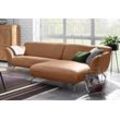 Ecksofa GUTMANN FACTORY "Venezuela", braun (cognac), B:280cm H:80cm T:170cm, Sofas