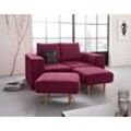 2-Sitzer LOOKS BY WOLFGANG JOOP "Looksv", lila (beere), B:172cm H:96cm T:107cm, Sofas, Verwandlungssofa: aus Sofa wird Sofa mit 2 Hockern