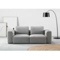 2-Sitzer RAUM.ID "Cushid" Sofas Gr. B/H/T: 218cm x 62cm x 109cm, Feincord, silberfarben (silber) Modulsofa, bestehend aus 2 Teilen, Breite 218 cm