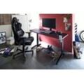 Gaming-Tisch MCA FURNITURE "Gaming Tisch", schwarz (schwarz, schwarz, sicherheitsglas), B:140cm H:75cm T:65cm, Tischplatte Holzwerkstoff Carbon Look, Gestell 100% Metall, Tische