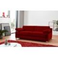 Schlafsofa BALI "Viola", rot, 160cm x 200cm, Kaltschaummatratze, Basic: Gitterrostunterfederungmit Kaltschaummatratze, 100% Polyester, Sofas, mit Seitenkissen