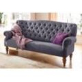 Chesterfield-Sofa HOME AFFAIRE "Lord", lila, B:188cm H:93cm T:84cm, Struktur fein (100% Polyester), Luxus-Microfaser Lederoptik (100% Polyester), Sofas, mit echter Chesterfield-Knopfheftung und Ziernägeln