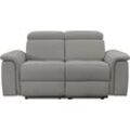 2-Sitzer PLACES OF STYLE "Pareli 172cm, manuelle u. elektr. Relaxfunktion", grau, B:172cm H:98cm T:142cm, Webstoff (95% Polyester 5%Nylon), Sofas, USB, Kopfteil-Verstellung, LED, in Echtleder, Kunstleder, Web