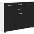 Kombikommode PRIESS "Barcelona" Sideboards Gr. B/H/T: 123cm x 103cm x 38cm, 2 St., schwarz-weiß (weiß, schwarz)