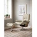 Relaxsessel STRESSLESS "Mayfair", beige (cream batick), B:79cm H:102cm T:73cm, Leder BATICK: BATICK ist ein leicht korrigiertes, durchgefärbtes und genarbtes Möbelleder, bei dem die meisten Unebenheiten und Spuren in der Regel entfernt wurden., Sessel, mit Cross Base, Größe S, M & L, Holzakzent Eiche