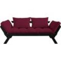 Schlafsofa KARUP DESIGN "Bebop", bunt (bordeauxrot), schwarz, Sofas, inkl. Futonmatratze