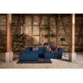 Ecksofa W.SCHILLIG "around-the-block", blau (blau t88), B:300cm H:66cm T:164cm, Longlife fabric Flachgewebe T88 (100% Polyester), Longlife fabric Flachgewebe T88 (100% Polyester), Sofas, inklusive Hocker, mit eleganter Biese, mit Federkern