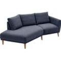 2,5-Sitzer ATLANTIC HOME COLLECTION "Elvis", grau (anthrazit), H:80cm T:127cm, 79% PES; 21% PP, Sofas, Polsterecke mit offenem Ende im skandinavischen Stil, Massivholzfüße