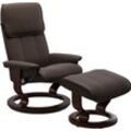 Relaxsessel STRESSLESS "Admiral", braun (braun batick), B:87cm H:101cm T:78cm, Leder BATICK: BATICK ist ein leicht korrigiertes, durchgefärbtes und genarbtes Möbelleder, bei dem die meisten Unebenheiten und Spuren in der Regel entfernt wurden., Sessel, mit Classic Base, Größe M & L, Gestell Braun