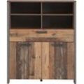 Highboard FORTE, grau (old wood vintage, beton, optik), Sideboards, Breite 106 cm