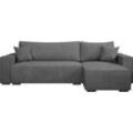 Ecksofa INOSIGN "Winton Cordsofa / Schlafsofa 253 cm", grau, B:253cm H:88cm T:154cm, 100% Polyester, Sofas, Cord, Recamiere wechselbar, Schlaffunktion ( 130/208cm), Bettkasten