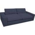 Big-Sofa ALINA "Sandy", blau (dunkelblau eqe 86), B:265cm H:84cm T:123cm, Chenille (100% Polyester), Sofas, in Cord, mit losen Sitz und Rückenkissen