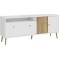 TV-Board FORTE "Harllson EasyKlix by Forte", weiß (weiß, mauvella eiche), B:159,2cm H:67,3cm T:41,5cm, FSC-zertifizierter Holzwerkstoff, Sideboards, die neue geniale Art Möbel aufzubauen