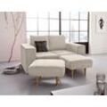 2-Sitzer LOOKS BY WOLFGANG JOOP "Looksv", beige, B:172cm H:96cm T:107cm, Sofas, Verwandlungssofa: aus Sofa wird Sofa mit 2 Hockern