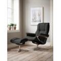 Relaxsessel STRESSLESS "Mayfair", schwarz (schwarz paloma), B:92cm H:103cm T:79cm, Leder PALOMA: PALOMA ist ein durchgefärbtes Semianilin-Möbelleder mit natürlicher Narbung., Sessel, mit Cross Base, Größe S, M & L, Holzakzent Schwarz