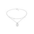 Collier ELLI "Choker Plättchen Fatimas Hand Zirkonia 925 Silber" Halsketten Gr. 36, Silber 925 (Sterlingsilber), Länge: 36 cm, silberfarben (silber) Damen Colliers