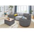 Sofa-Eckelement ANDAS "Alesund", grau (anthrazit), B:182cm H:84cm T:100cm, Cord (100% Polyester), Filzoptik (100% Polyester), Polsterelemente, als Einzelteile oder Modulteil