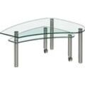 Couchtisch VIERHAUS, transparent (glas, gr. 115 cm x 39 cm, 45 cm x 62 cm), B:115cm H:39cm T:62cm, Tische, Couchtisch Runde Couchtische Glas-Couchtisch, mit ausdrehbarer Platte, rollbar