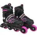 Inlineskates L.A. SPORTS "Inliner Skate Softboot Kinder Jugendliche Größenverstellung" Gr. 37, pink (schwarz, pink), Inlineskates_Rollschuhe_Schlittschuhe, Kinder, 37/41, Materialmix