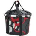 Fahrradkorb KLICKFIX "Vorderradkorb Bike Basket", rot (grau, rot, weiß), Taschen, B/H/T: 35cm x 28cm x 26cm, Textil, B:35cm H:28cm T:26cm