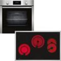 A (A+++ bis D) NEFF Backofen-Set "BX48P" Herdsets grau (edelstahl)