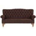 Chesterfield-Sofa HOME AFFAIRE "Lord", braun, B:188cm H:93cm T:84cm, Struktur fein (100% Polyester), Luxus-Microfaser Lederoptik (100% Polyester), Sofas, mit echter Chesterfield-Knopfheftung und Ziernägeln