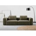 2,5-Sitzer RAUM.ID "Cushid" Sofas Gr. B/H/T: 268cm x 62cm x 109cm, Easy care, grün (oliv) Modulsofa, bestehend aus 2 Teilen, Breite 268 cm