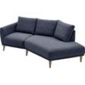 2,5-Sitzer "Elvis", grau (anthrazit), H:80cm T:127cm, 79% PES; 21% PP, ATLANTIC HOME COLLECTION, Sofas, Polsterecke mit offenem Ende im skandinavischen Stil, Massivholzfüße