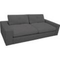 Big-Sofa ALINA "Sandy", grau (grau eqe 79), B:265cm H:84cm T:123cm, Chenille (100% Polyester), Sofas, in Cord, mit losen Sitz und Rückenkissen