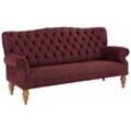 Chesterfield-Sofa HOME AFFAIRE "Lord", rot, B:188cm H:93cm T:84cm, Struktur fein (100% Polyester), Luxus-Microfaser Lederoptik (100% Polyester), Sofas, mit echter Chesterfield-Knopfheftung und Ziernägeln