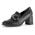 Pumps GABOR Gr. 38,5, schwarz Damen Schuhe Blockabsatz, Businessschuh, Abendschuh, Schupfschuh, Zierkette