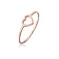 Fingerring ELLI PREMIUM "Bandring Herz Symbol Trend 750 Roségold (18 Karat)" Fingerringe Gr. 52 mm, ohne Stein, Roségold 750, 1 mm, rosegold Damen