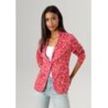 Kurzblazer ANISTON SELECTED Gr. 34, bunt (fuchsia, orange, türkis) Damen Blazer mit fantasievollem Jacquard-Muster