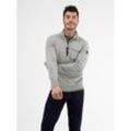 Strickpullover LERROS "LERROS Stricktroyer in kerniger Optik" Gr. S, grau (platinum grey m) Herren Pullover