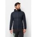 Fleecejacke JACK WOLFSKIN "BAISELBERG HOODED FZ M", Herren, Gr. L (52), blau (night, blau), OBERSTOFF 95% POLYESTER, 5% ELASTHAN LINING 100% POLYESTER, Jacken