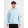 Sweater ALPHA INDUSTRIES "Alpha Industries Men - Sweatshirts Organics OS Sweater" Gr. L, blau (organic sky blue) Herren Sweatshirts