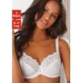 Bügel-BH PETITE FLEUR Gr. 100, Cup F, weiß (2xweiß) Damen BHs mit elastischer Spitze, Dessous