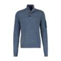 Strickpullover LERROS "LERROS Troyer in lebendiger Strickoptik" Gr. S, blau (tiefblau) Herren Pullover