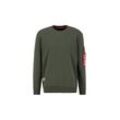 Sweater ALPHA INDUSTRIES "Alpha Industries Men - Sweatshirts USN Blood Chit Sweater" Gr. L, grün (dark olive) Herren Sweatshirts