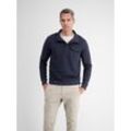 Sweatshirt LERROS "LERROS Sweat-Troyer mit Steppmuster" Gr. S, blau (classic navy) Herren Sweatshirts